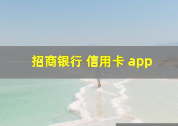 招商银行 信用卡 app